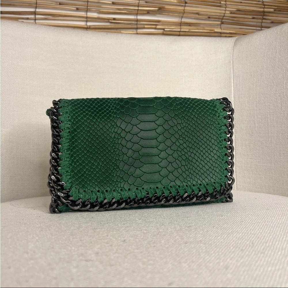 Green Chain-Trimmed Women's Bag